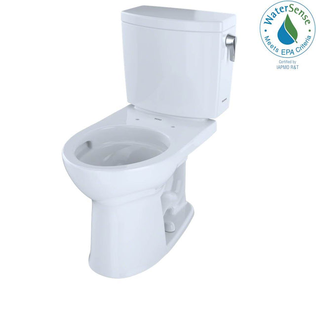 TOTO - Toto Drake II 1G Two-Piece Round 1.0 Gpf Universal Height Toilet With Cefiontect And Right-Hand Trip Lever, Cotton White - Cotton White
