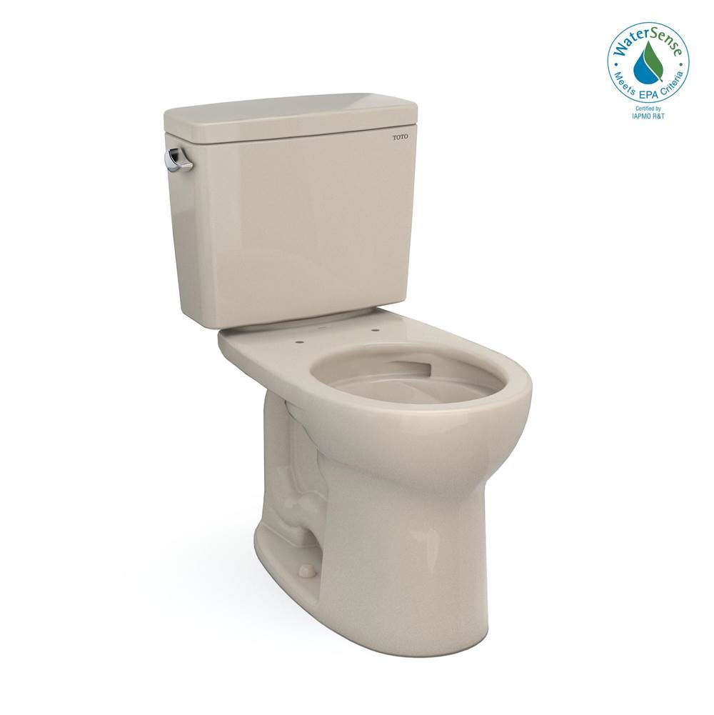 TOTO - Toto Drake Two-Piece Round 1.28 Gpf Universal Height Tornado Flush Toilet With Cefiontect, Bone - Bone