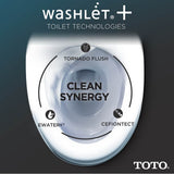 Toto Washlet+ Sp Wall-Hung Square-Shape Toilet With Sx Bidet Seat And Duofit In-Wall 1.28 And 0.9 Gpf Dual-Flush Tank System, Matter Silver