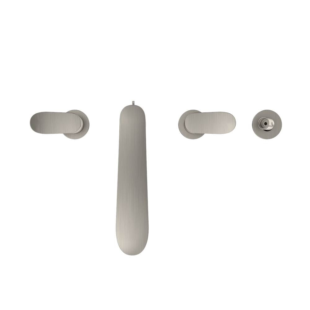 Toto Go Two-Handle Deck-Mount Roman Tub Filler Trim With Handshower, Brushed Nickel