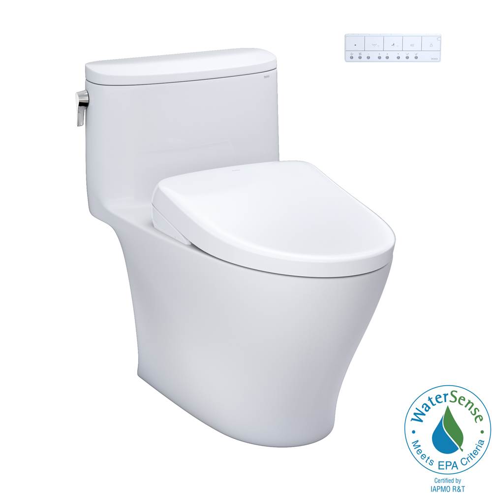 TOTO - TOTO WASHLET plus Nexus One-Piece Elongated 1.28 GPF Toilet with Auto Flush S7A Contemporary Bidet Seat, Cotton White - MW6424736CEFGANo.01 - Cotton White