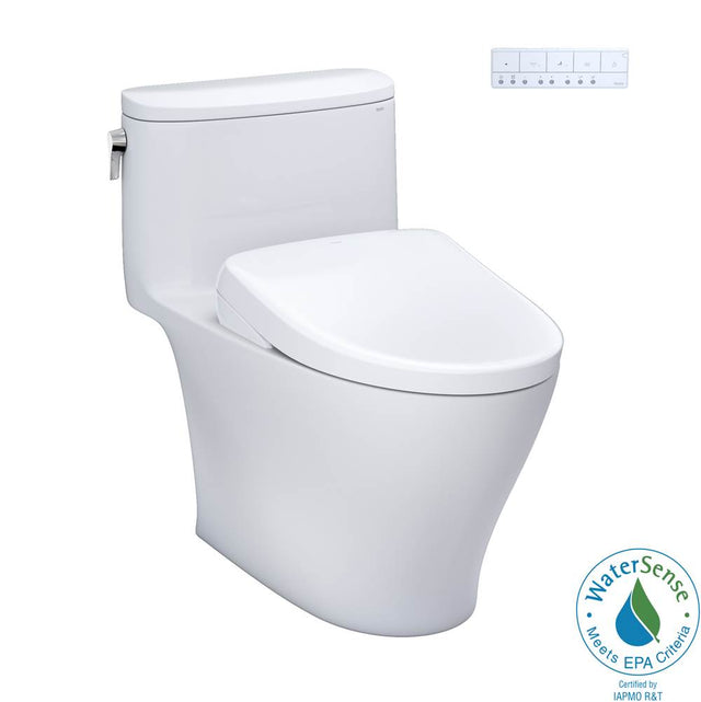TOTO - TOTO WASHLET plus Nexus One-Piece Elongated 1.28 GPF Toilet with S7 Contemporary Bidet Seat, Cotton White - MW6424726CEFGNo.01 - Cotton White