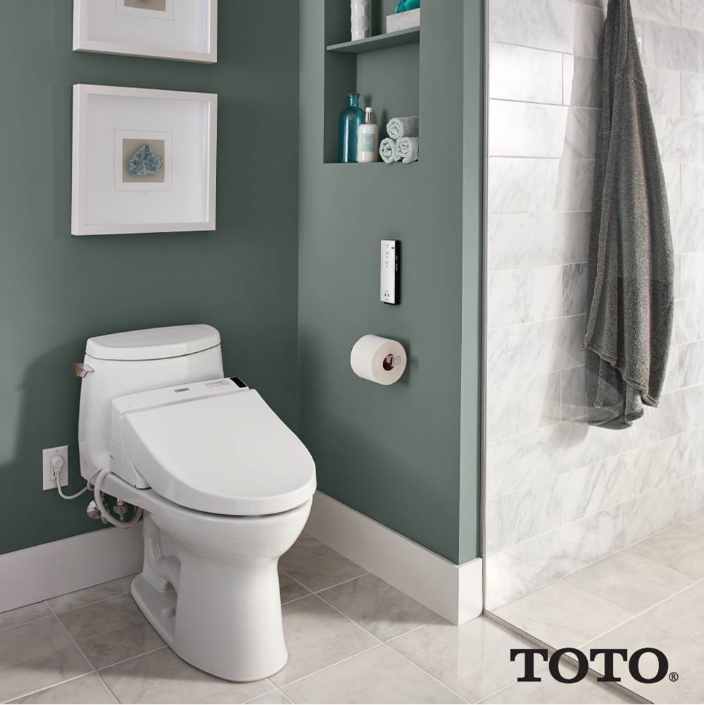 TOTO WASHLET C200 Electronic Bidet Toilet Seat with PREMIST and SoftClose Lid, Round, Cotton White
