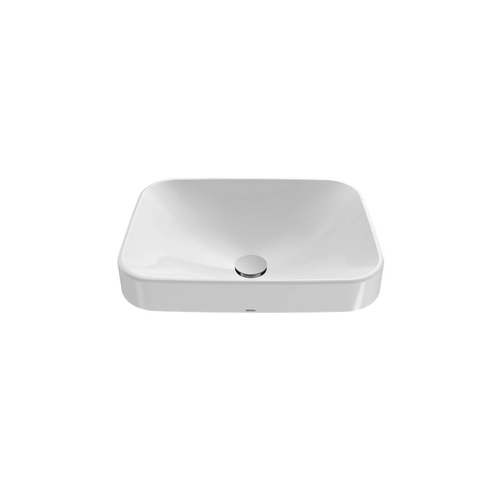 Toto ArvinaE Rectangular 20'' Vessel Bathroom Sink With Cefiontect, Cotton White