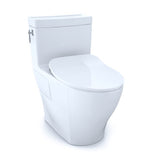 TOTO Aimes One-Piece Elongated 1.28 GPF Toilet with CEFIONTECT and SoftClose Seat, WASHLET+ Ready, Cotton White