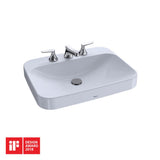 TOTO - Toto ArvinaE Rectangular 23'' Vessel Bathroom Sink With Cefiontect For 8 Inch Center Faucets, Cotton White - Cotton White