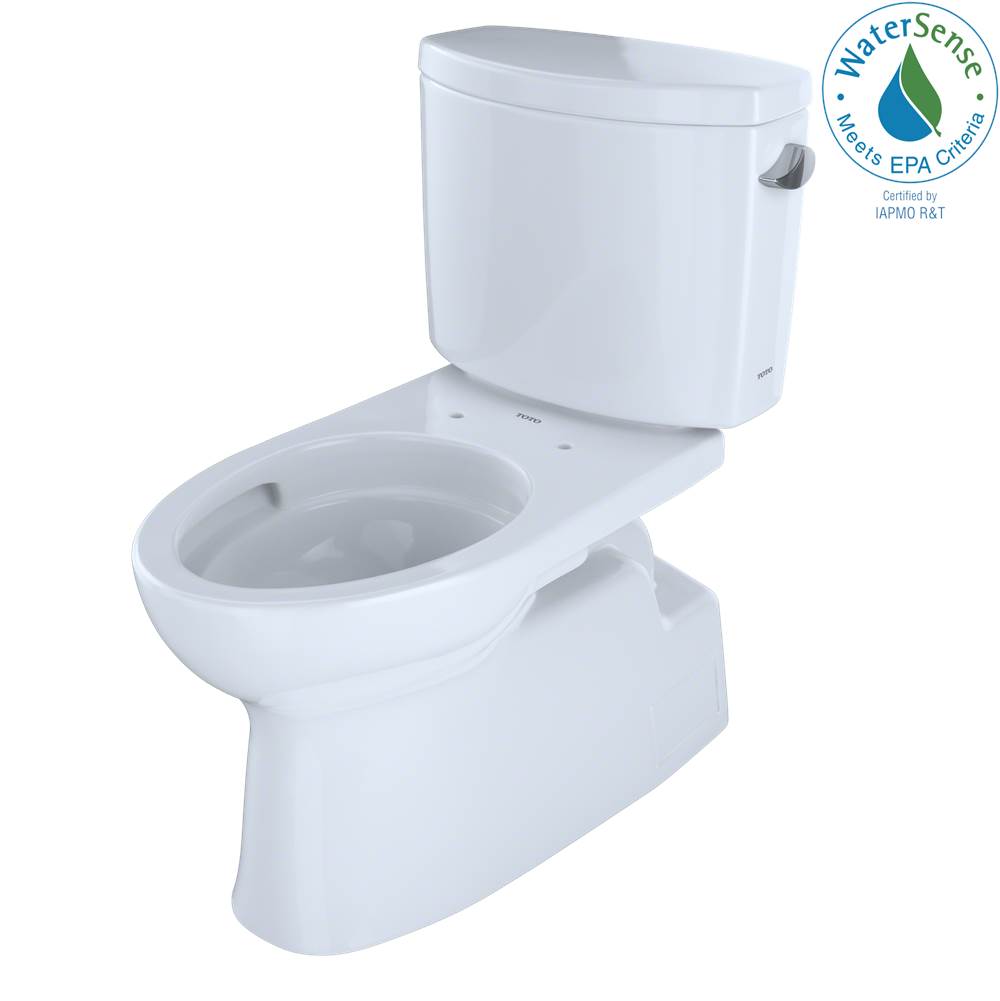 TOTO - Toto Vespin II Two-Piece Elongated 1.28 Gpf Universal Height Skirted Toilet With Cefiontect And Right-Hand Trip Lever, Cotton White - Cotton White
