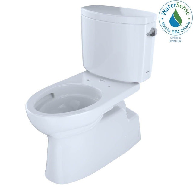 TOTO - Toto Vespin II Two-Piece Elongated 1.28 Gpf Universal Height Skirted Toilet With Cefiontect And Right-Hand Trip Lever, Cotton White - Cotton White