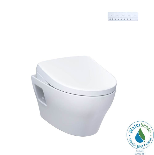 TOTO - TOTO WASHLET plus EP Wall-Hung Elongated Toilet with S7A Contemporary Bidet Seat and DuoFit In-Wall 0.9 and 1.28 GPF Auto Dual-Flush Tank System, Matte Silver - CWT4284736CMFGANo.MS - Matte Silver