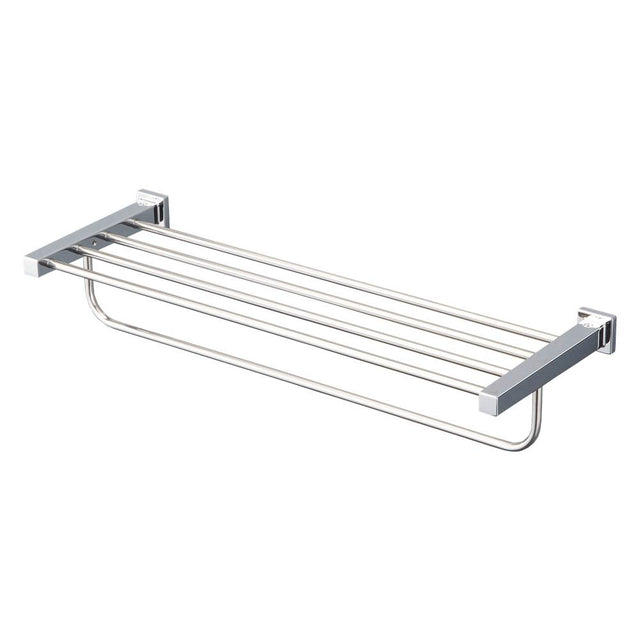 TOTO - Toto L Series Square Towel Shelf With Hanging Bar, Polished Chrome - Polished Chrome