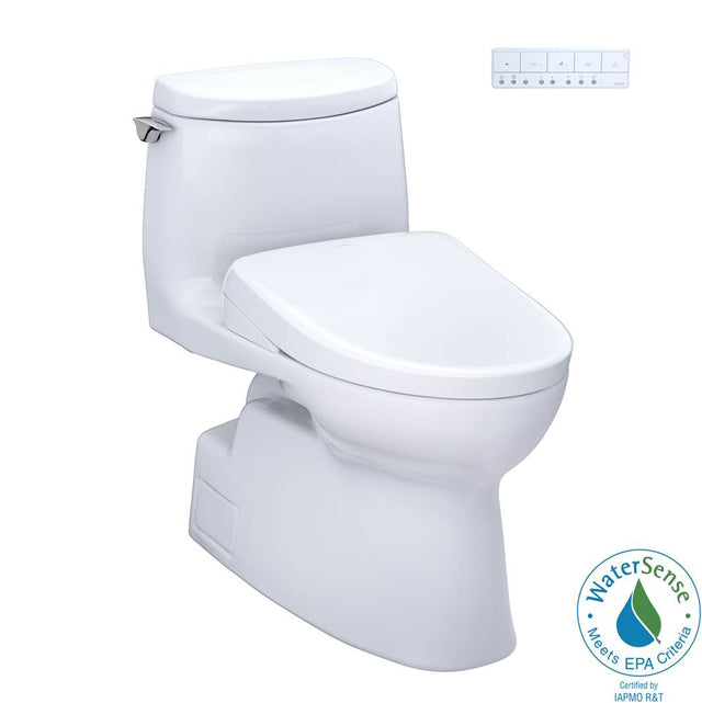 TOTO - TOTO WASHLET plus Carlyle II 1G One-Piece Elongated 1.0 GPF Toilet with Auto Flush WASHLET plus S7 Contemporary Bidet Seat, Cotton White - MW6144726CUFGANo.01 - Cotton White
