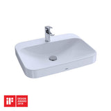 TOTO - Toto ArvinaE Rectangular 23'' Vessel Bathroom Sink With Cefiontect For Single Hole Faucets, Cotton White - Cotton White