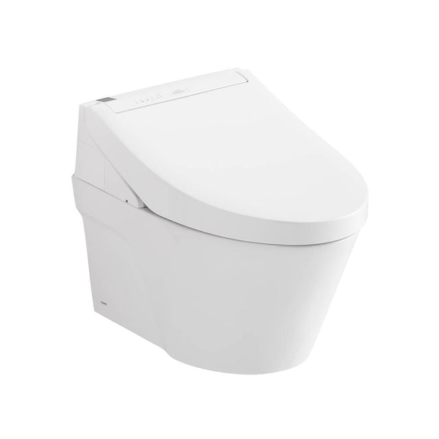 TOTO - Toto Washlet+ Ap Wall-Hung Elongated Toilet And Washlet C5 And Duofit In-Wall 0.9 And 1.28 Gpf Dual-Flush Tank System, Matte Silver - Matte Silver