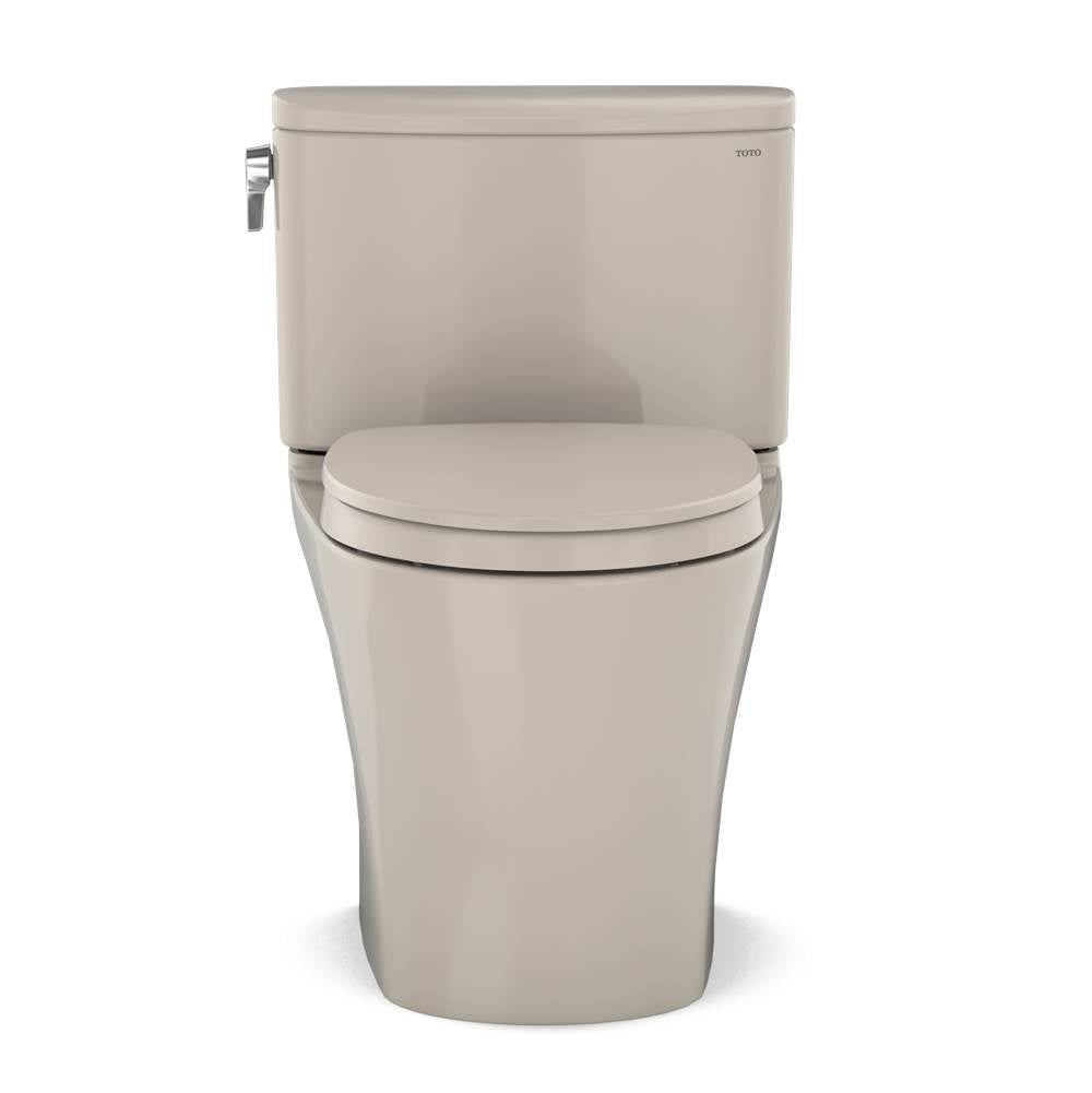 TOTO Nexus Two-Piece Elongated 1.28 GPF Universal Height Toilet with CEFIONTECT and SS124 SoftClose Seat, WASHLET+ Ready, Cotton White