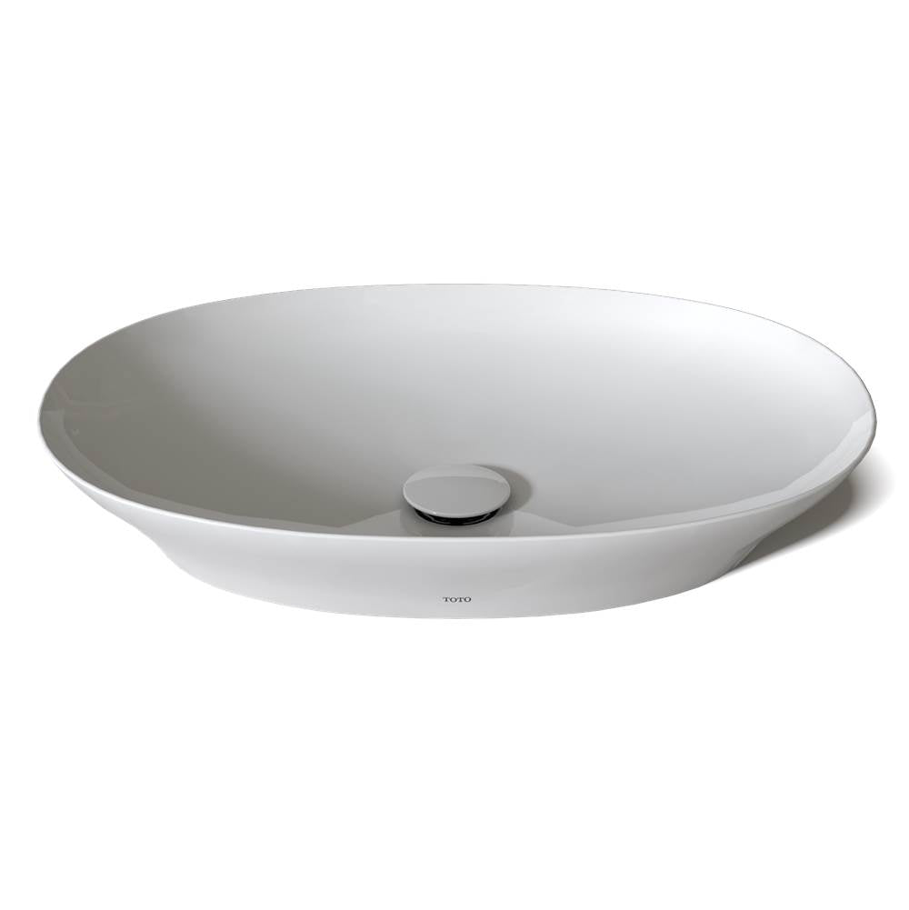 Toto Kiwami Oval 24 Inch Vessel Bathroom Sink With Cefiontect, Cotton White