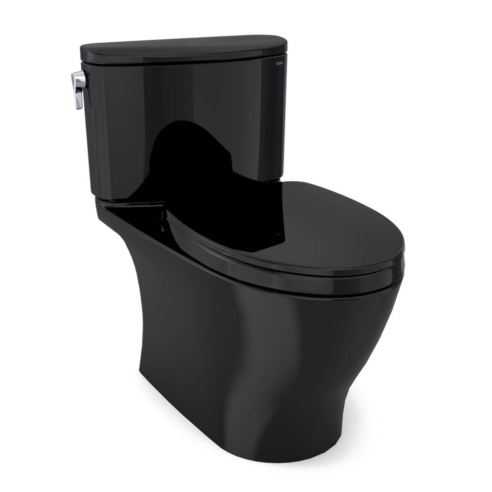 TOTO Nexus Two-Piece Elongated 1.28 GPF Universal Height Toilet with SS124 SoftClose Seat, WASHLET+ Ready, Ebony