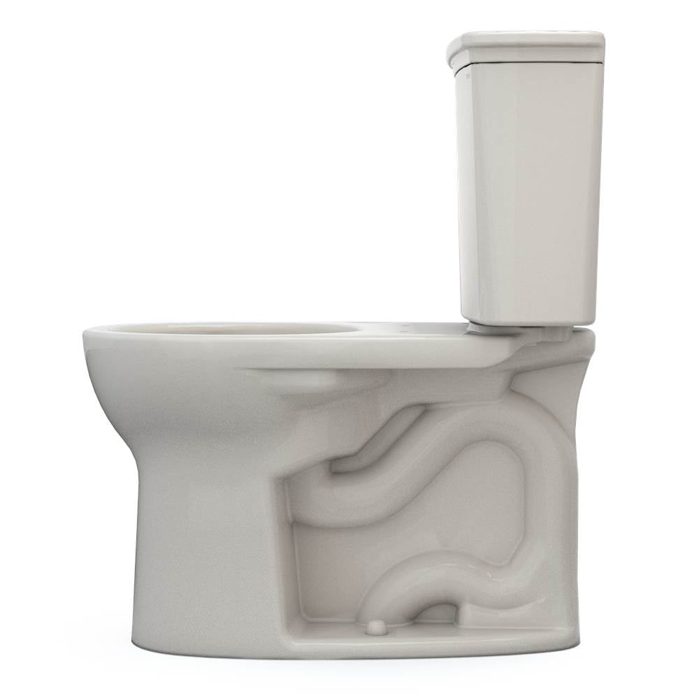 Toto Drake Transitional Two-Piece Round 1.28 Gpf Universal Height Tornado Flush Toilet With Cefiontect, Cotton White