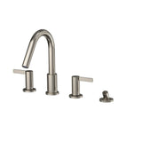Toto Gf Two Lever Handle Deck-Mount Roman Tub Filler Trim With Handshower, Brushed Nickel