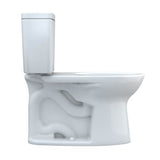 Toto Drake Two-Piece Elongated 1.28 Gpf Tornado Flush Toilet With Cefiontect And Right-Hand Trip Lever, Cotton White