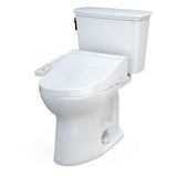 Toto Drake Transitional Washlet+ Two-Piece Elongated 1.28 Gpf Universal Height Tornado Flush Toilet With C2 Bidet Seat, Cotton White