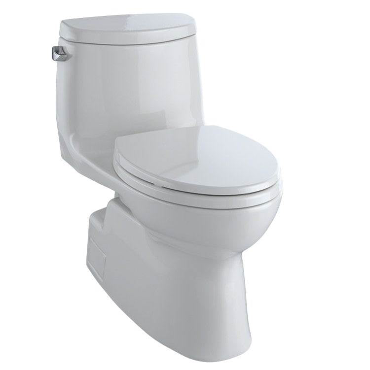TOTO - TOTO Carlyle II One-Piece Elongated 1.28 GPF Universal Height Toilet with CEFIONTECT and SS124 SoftClose Seat, WASHLET+ Ready, Colonial White - Colonial White