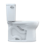 Toto Drake Two-Piece Round 1.6 Gpf Universal Height Tornado Flush Toilet With Cefiontect, Cotton White