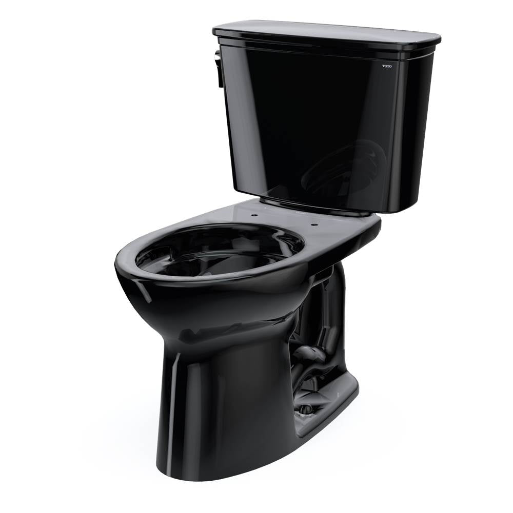 Toto Drake Transitional Two-Piece Elongated 1.28 Gpf Tornado Flush Toilet, Ebony