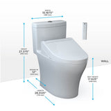 Toto Washlet+ Aquia Iv One-Piece Elongated Dual Flush 1.28 And 0.9 Gpf Toilet And Washlet C5 Bidet Seat, Cotton White
