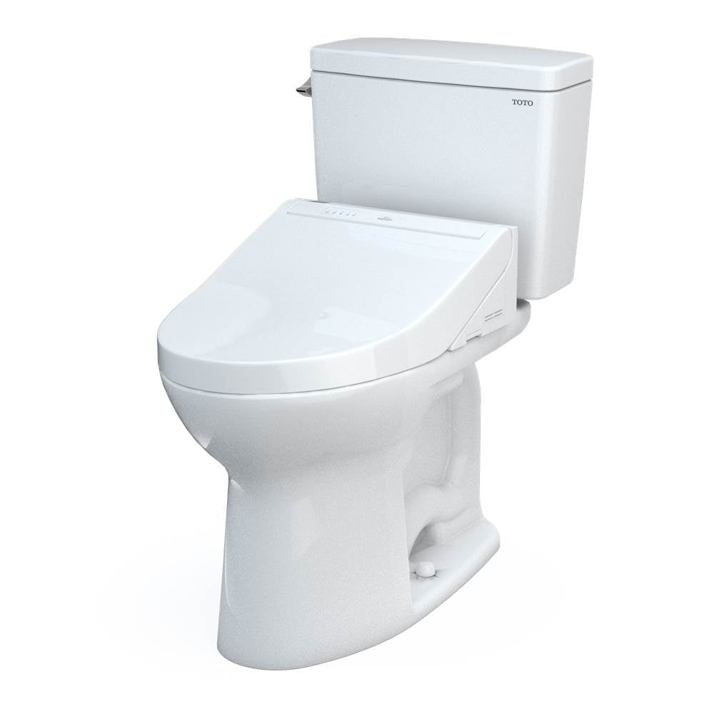 Toto Drake Washlet+ Two-Piece Elongated 1.28 Gpf Tornado Flush Toilet With C5 Bidet Seat, Cotton White