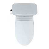 TOTO Drake Two-Piece Elongated 1.28 GPF Universal Height TORNADO FLUSH  Toilet with 10 Inch Rough-In, CEFIONTECT,  and SoftClose Seat, WASHLET+ Ready, Cotton White