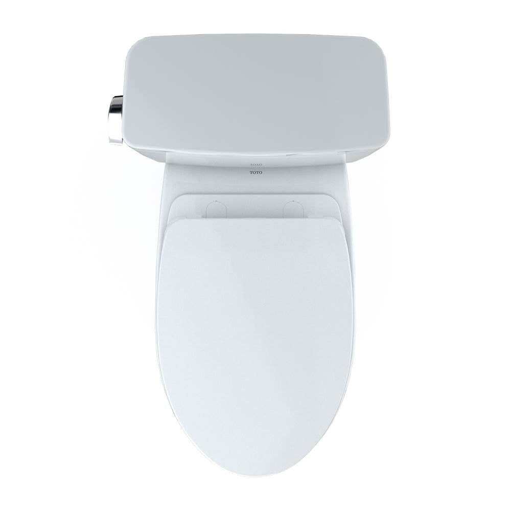 TOTO Drake Two-Piece Elongated 1.6 GPF Universal Height TORNADO FLUSH  Toilet with 10 Inch Rough-In, CEFIONTECT,  and SoftClose Seat, WASHLET+ Ready, Cotton White