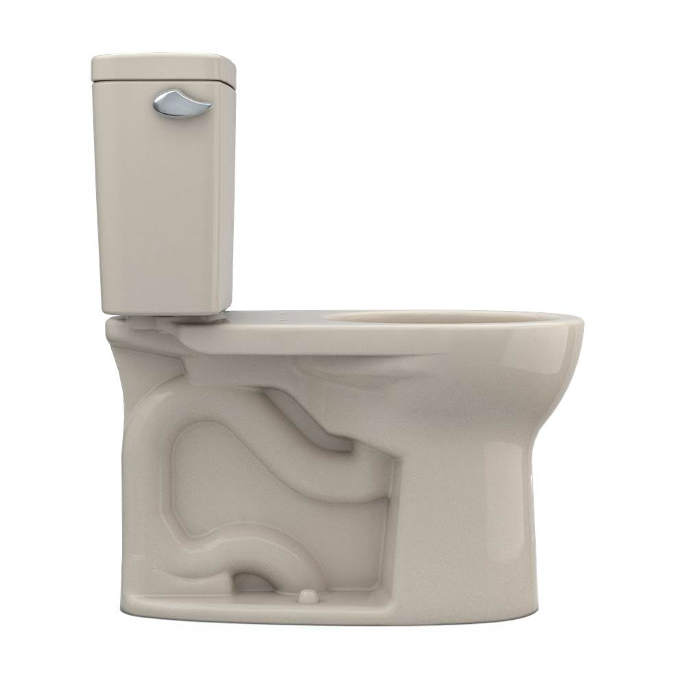 Toto Drake Two-Piece Round 1.6 Gpf Universal Height Tornado Flush Toilet With Cefiontect, Cotton White