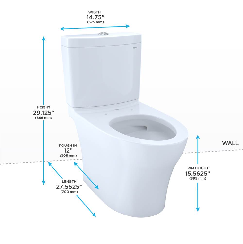 Toto Aquia Iv Two-Piece Elongated Dual Flush 1.28 And 0.9 Gpf Skirted Toilet With Cefiontect, Cotton White