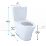 Toto Aquia Iv Two-Piece Elongated Dual Flush 1.28 And 0.9 Gpf Skirted Toilet With Cefiontect, Cotton White