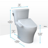 Toto Washlet+ Aquia Iv Arc Two-Piece Elongated Dual Flush 1.28 And 0.9 Gpf Toilet With C2 Bidet Seat, Cotton White