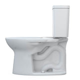 Toto Drake Two-Piece Elongated 1.28 Gpf Universal Height Tornado Flush Toilet With Cefiontect, Cotton White