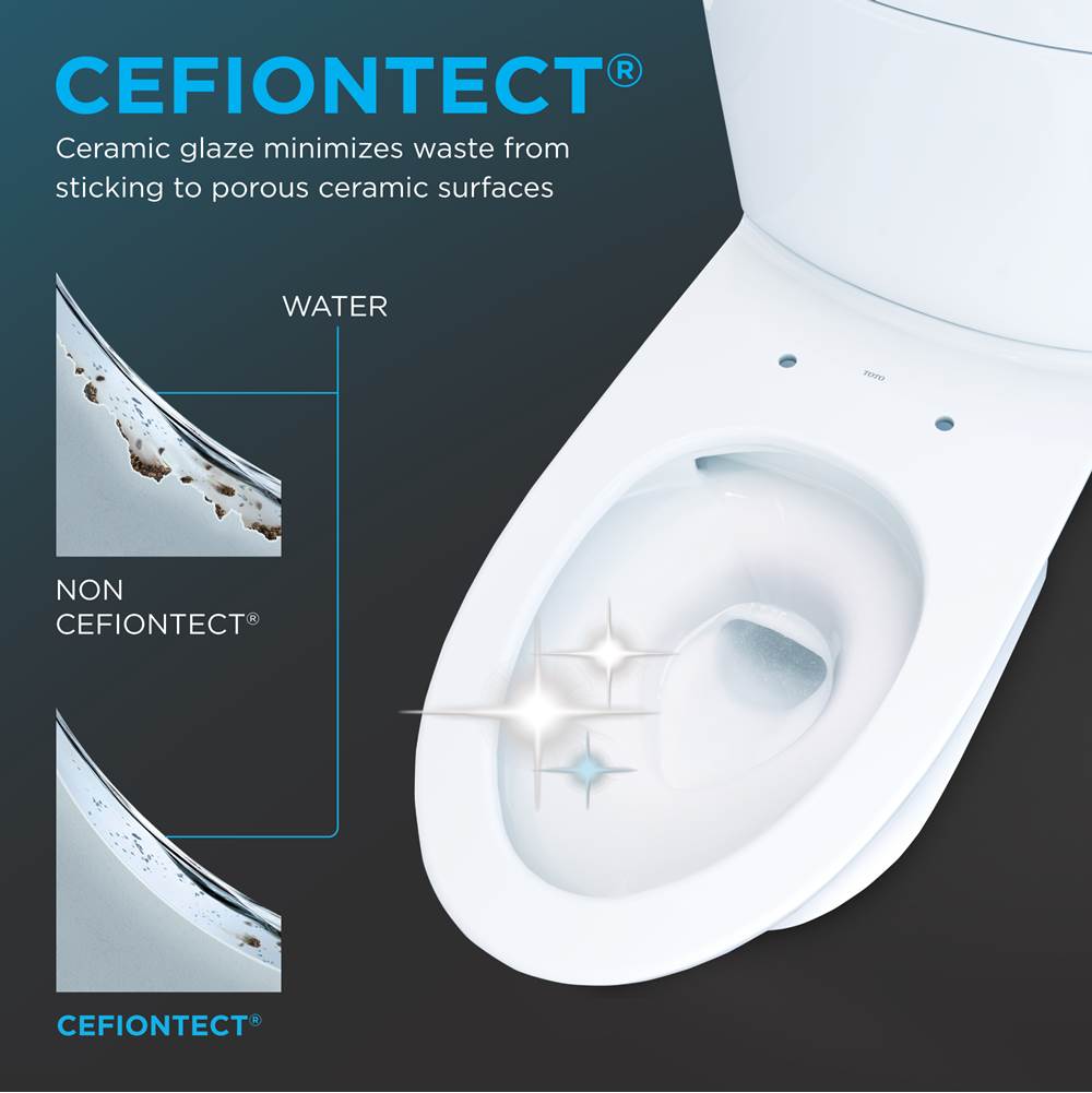 TOTO Aquia IV Two-Piece Elongated Dual Flush 1.28 and 0.9 GPF Toilet with CEFIONTECT and SoftClose Seat, WASHLET+ Ready, Cotton White