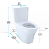 Toto Aquia Iv Two-Piece Elongated Dual Flush 1.28 And 0.9 Gpf Toilet With Cefiontect, Cotton White