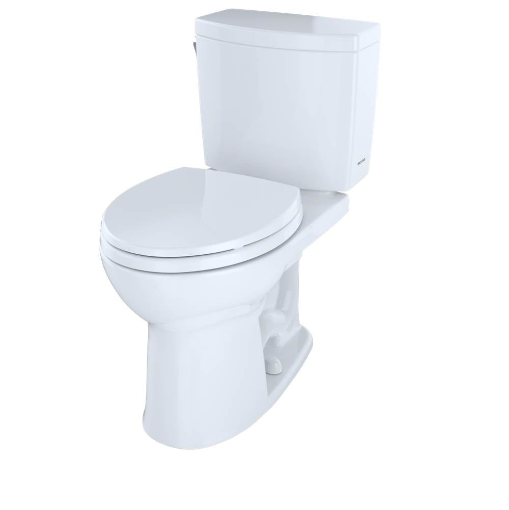 Toto Drake II 1G Two-Piece Round 1.0 Gpf Universal Height Toilet With Cefiontect, Cotton White