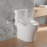 Toto Washlet+ Aquia Iv Cube Two-Piece Elongated Dual Flush 1.28 And 0.9 Gpf Toilet With C2 Bidet Seat, Cotton White