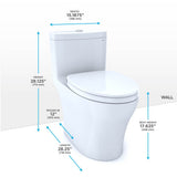 TOTO Aquia IV One-Piece Elongated Dual Flush 1.28 and 0.9 GPF Universal Height, WASHLET+ Ready Toilet, Ebony