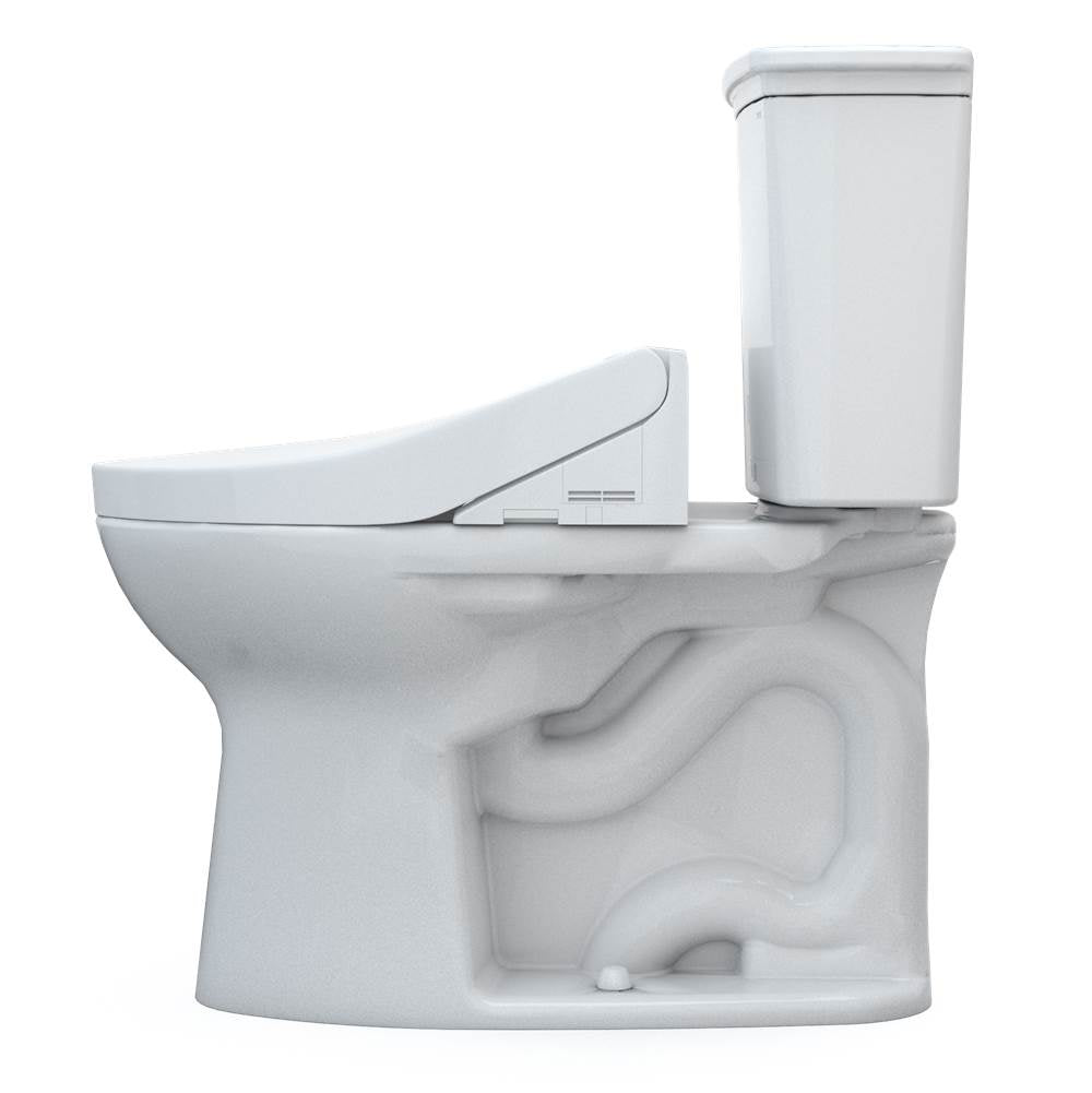 Toto Drake Transitional Washlet+ Two-Piece Elongated 1.28 Gpf Universal Height Tornado Flush Toilet With C2 Bidet Seat, Cotton White