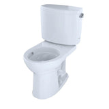 Toto Drake II Two-Piece Round 1.28 Gpf Universal Height Toilet With Cefiontect And Right-Hand Trip Lever, Cotton White