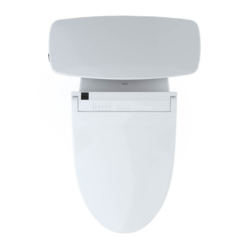 Toto Drake Transitional Washlet+ Two-Piece Elongated 1.28 Gpf Universal Height Tornado Flush Toilet With C5 Bidet Seat, Cotton White