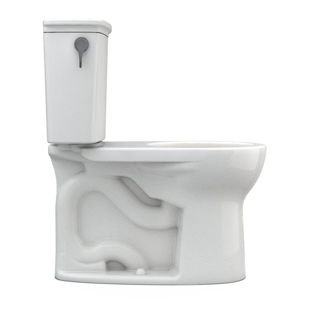 Toto Drake Transitional Two-Piece Round 1.28 Gpf Universal Height Tornado Flush Toilet With Cefiontect, Cotton White