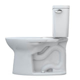 Toto Drake Two-Piece Elongated 1.28 Gpf Tornado Flush Toilet With Cefiontect And Right-Hand Trip Lever, Cotton White