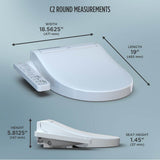 Toto Washlet C2 Electronic Bidet Toilet Seat With Premist And Ewater+ Wand Cleaning, Round, Cotton White