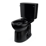 Toto Drake Two-Piece Round 1.28 Gpf Universal Height Tornado Flush Toilet With Cefiontect, Ebony
