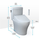 Toto Washlet+ Aquia Iv Cube Two-Piece Elongated Dual Flush 1.28 And 0.9 Gpf Toilet With C5 Bidet Seat, Cotton White