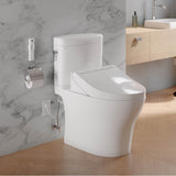 Toto Washlet+ Aquia Iv Cube Two-Piece Elongated Dual Flush 1.28 And 0.9 Gpf Toilet With C5 Bidet Seat, Cotton White